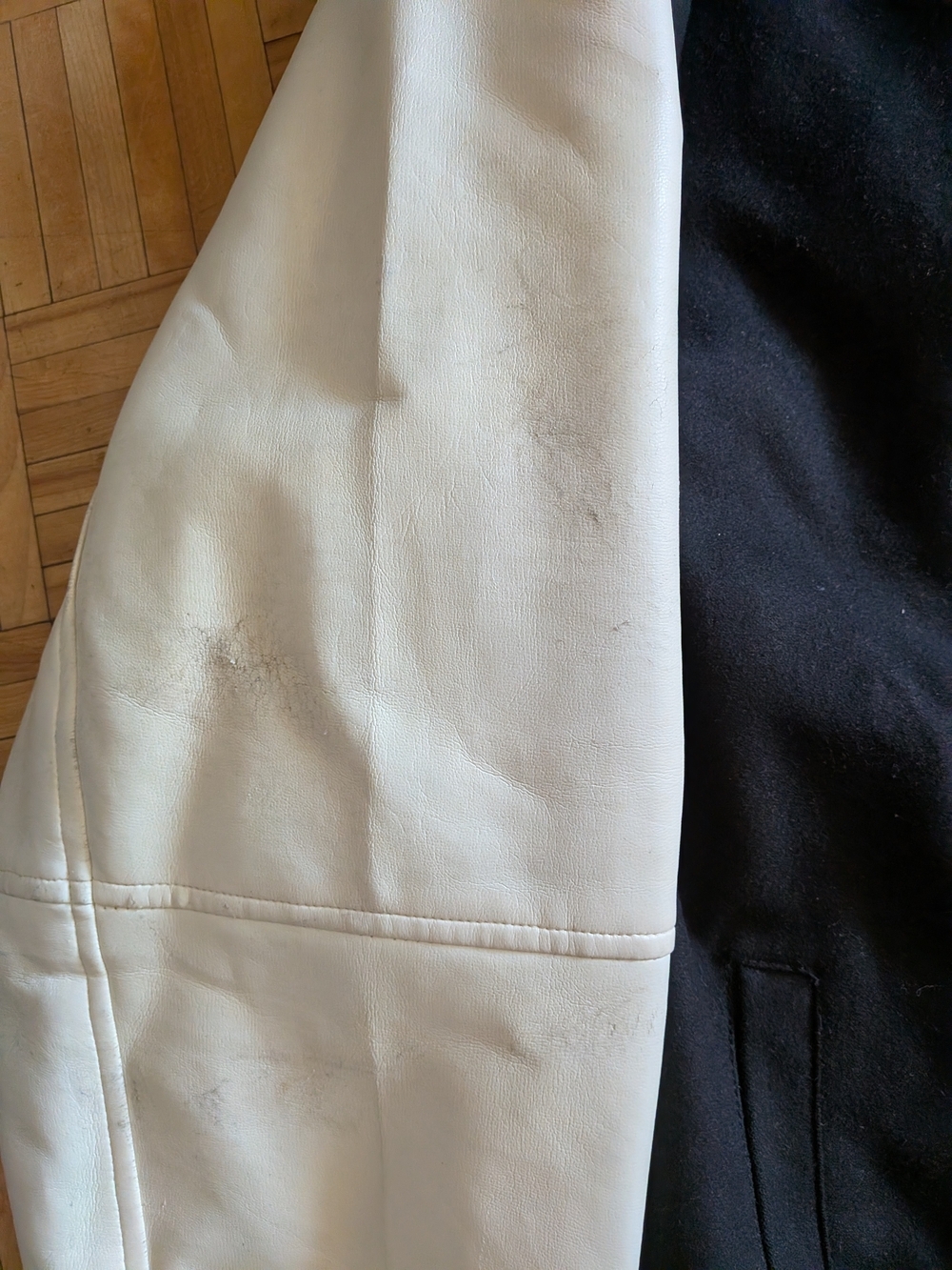 Vintage San Francisco Giants Varsity Jacket XXL Black Wool White Leather Jacket - Picture 4 of 9